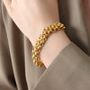 Wholesale Women's Jewelry Set Titanium Steel Gold Plated Buckle Design Necklace And Bracelet