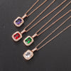 Wholesale Women's Jewelry Set With Alloy And Artificial Crystal Square Pattern Electroplated Ochain Earrings Pendant Necklace And Bracelet