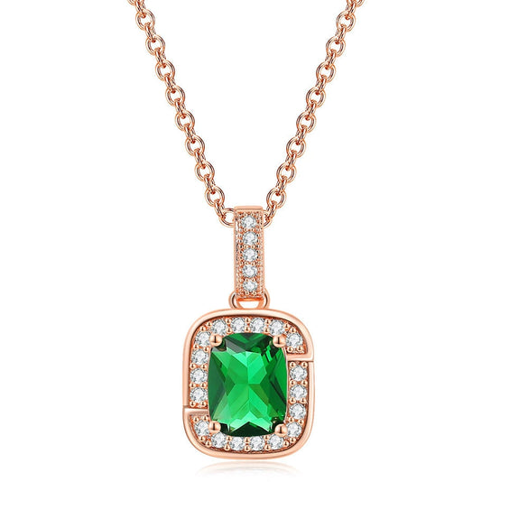 Wholesale Women's Jewelry Set With Alloy And Artificial Crystal Square Pattern Electroplated Ochain Earrings Pendant Necklace And Bracelet