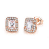 Wholesale Women's Jewelry Set With Alloy And Artificial Crystal Square Pattern Electroplated Ochain Earrings Pendant Necklace And Bracelet