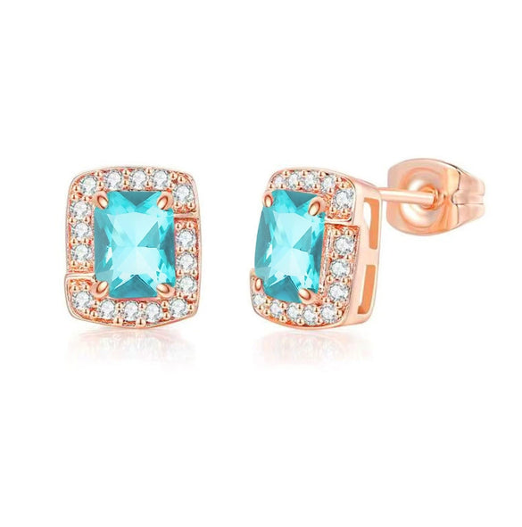Wholesale Women's Jewelry Set With Alloy And Artificial Crystal Square Pattern Electroplated Ochain Earrings Pendant Necklace And Bracelet