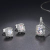Wholesale Women's Jewelry Set With Alloy And Artificial Crystal Square Pattern Electroplated Ochain Earrings Pendant Necklace And Bracelet