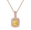 Wholesale Women's Jewelry Set With Alloy And Artificial Crystal Square Pattern Electroplated Ochain Earrings Pendant Necklace And Bracelet