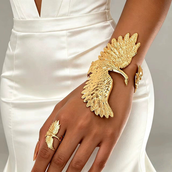 Wholesale Women's Jewelry Set With Animal Design Zinc Alloy Electroplated Necklace Earrings Ring Bracelet