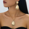 Wholesale Women's Jewelry Set With Geometric Pattern Electroplated Alloy Pendant Necklace And Earrings