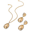 Wholesale Women's Jewelry Set With Geometric Pattern Electroplated Alloy Pendant Necklace And Earrings