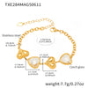 Wholesale Women's Jewelry Set With Love Heart Czech Glass Stainless Steel 18K Real Gold Electroplated Necklace Bracelet Earrings