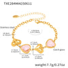 Wholesale Women's Jewelry Set With Love Heart Czech Glass Stainless Steel 18K Real Gold Electroplated Necklace Bracelet Earrings