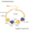 Wholesale Women's Jewelry Set With Love Heart Czech Glass Stainless Steel 18K Real Gold Electroplated Necklace Bracelet Earrings