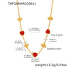 Wholesale Women's Jewelry Set With Love Heart Czech Glass Stainless Steel 18K Real Gold Electroplated Necklace Bracelet Earrings