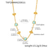 Wholesale Women's Jewelry Set With Love Heart Czech Glass Stainless Steel 18K Real Gold Electroplated Necklace Bracelet Earrings