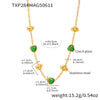 Wholesale Women's Jewelry Set With Love Heart Czech Glass Stainless Steel 18K Real Gold Electroplated Necklace Bracelet Earrings