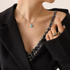 Wholesale Women's Jewelry Set With Oval Turquoise Cat's Eye Stone Inlaid Retro Style Titanium Steel Material