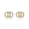 Wholesale Women's Jewelry Simple Geometric Doublering Winding Earrings 925 Sterling Silver Microinlay