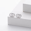 Wholesale Women's Jewelry Simple Geometric Doublering Winding Earrings 925 Sterling Silver Microinlay
