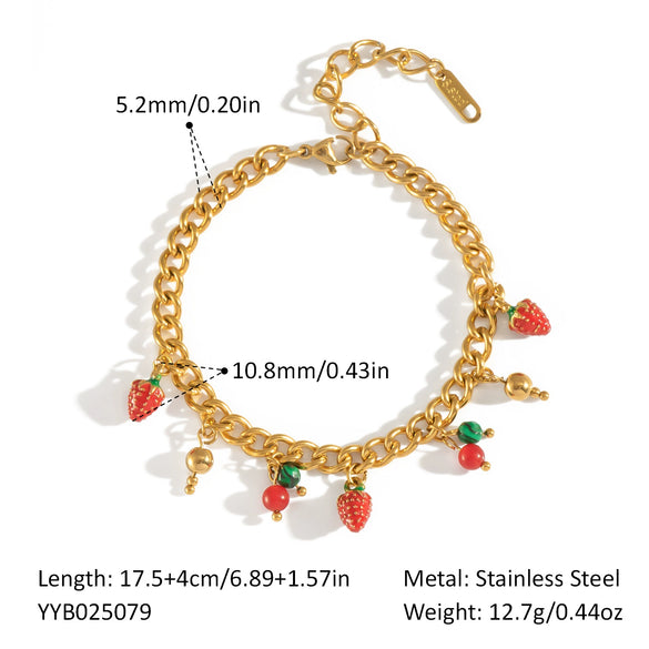 Wholesale Women's Jewelry Stainless Steel And Titanium Steel Neckwear With Fruit Pattern Electroplated Accessories
