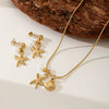 Wholesale Women's Jewelry Stainless Steel And Titanium Steel Snake Bone Chain Necklace And Earrings With Animal And Zodiac Pattern Electroplated Pendant