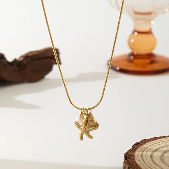 Wholesale Women's Jewelry Stainless Steel And Titanium Steel Snake Bone Chain Necklace And Earrings With Animal And Zodiac Pattern Electroplated Pendant