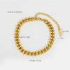 Wholesale Women's Jewelry Stainless Steel Flat Snake Overlapping Miami Cuban Chain Bracelet 18K Gold Plated Electroplated