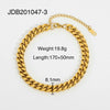 Wholesale Women's Jewelry Stainless Steel Flat Snake Overlapping Miami Cuban Chain Bracelet 18K Gold Plated Electroplated