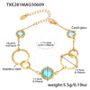 Wholesale Women's Jewelry 316L Stainless Steel Geometric Czech Glass Ring Bracelet With Electroplating