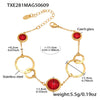 Wholesale Women's Jewelry 316L Stainless Steel Geometric Czech Glass Ring Bracelet With Electroplating