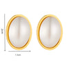 Wholesale Women's Jewelry Stainless Steel Goldplated Oval Pearl Retro Simple Geometric Earrings Ring Necklace Set