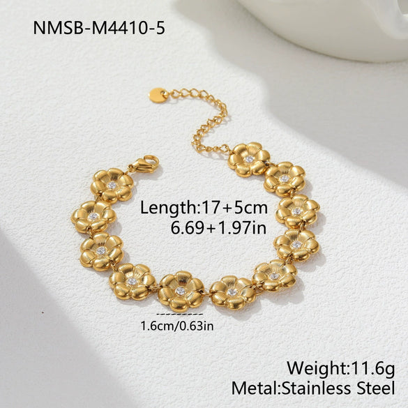 Wholesale Women's Jewelry Stainless Steel 18K Gold Electroplated Heart Drop Bell Pattern Camellia Zircon Yshaped Necklace With Titanium Steel Pendant