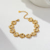 Wholesale Women's Jewelry Stainless Steel 18K Gold Electroplated Heart Drop Bell Pattern Camellia Zircon Yshaped Necklace With Titanium Steel Pendant