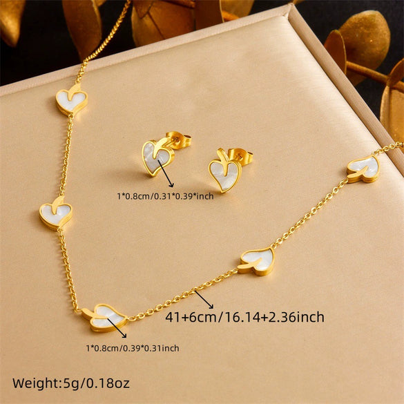 Wholesale Women's Jewelry Stainless Steel Plants And Flowers Style Earrings Necklaces And Bracelets