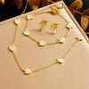 Wholesale Women's Jewelry Stainless Steel Plants And Flowers Style Earrings Necklaces And Bracelets
