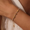 Wholesale Women's Jewelry Stainless Steel Pvd Furnace Vacuum Real Gold Plated Necklace Bracelet Ring With Letters Numbers Text Design