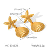 Wholesale Women's Jewelry Stainless Steel Shell Chain Electroplated Star Geometric Necklace Bracelet Earrings