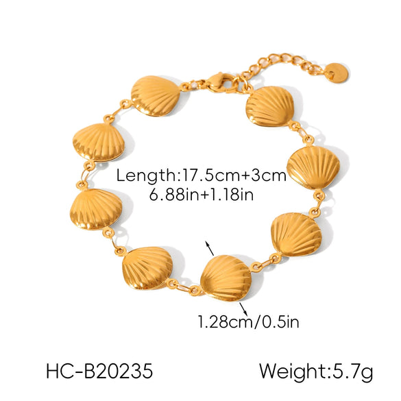 Wholesale Women's Jewelry Stainless Steel Shell Chain Electroplated Star Geometric Necklace Bracelet Earrings