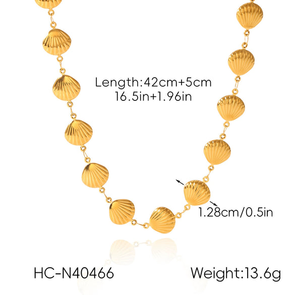 Wholesale Women's Jewelry Stainless Steel Shell Chain Electroplated Star Geometric Necklace Bracelet Earrings