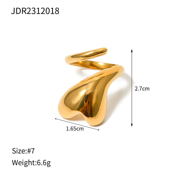 Wholesale Women's Jewelry Stainless Steel Ushaped Open Ring Electroplated Love Winding Nonfading