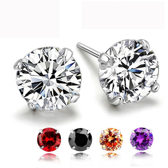 Wholesale Women's Jewelry 925 Sterling Silver Earrings With Geometric Zircon Design