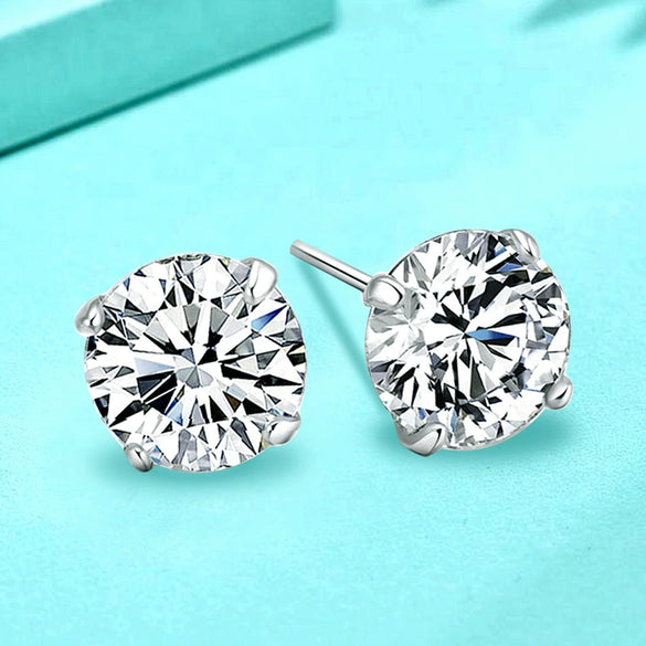 Wholesale Women's Jewelry 925 Sterling Silver Earrings With Geometric Zircon Design