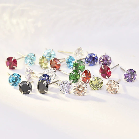 Wholesale Women's Jewelry 925 Sterling Silver Earrings With Geometric Zircon Design