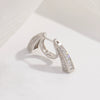 Wholesale Women's Jewelry 925 Sterling Silver Geometric Horn T Square U Shape Zirconia Earrings Light Luxury Style