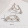 Wholesale Women's Jewelry 925 Sterling Silver Geometric Horn T Square U Shape Zirconia Earrings Light Luxury Style