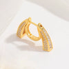 Wholesale Women's Jewelry 925 Sterling Silver Geometric Horn T Square U Shape Zirconia Earrings Light Luxury Style