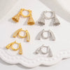 Wholesale Women's Jewelry 925 Sterling Silver Geometric Horn T Square U Shape Zirconia Earrings Light Luxury Style