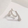 Wholesale Women's Jewelry 925 Sterling Silver Geometric Horn T Square U Shape Zirconia Earrings Light Luxury Style