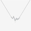 Wholesale Women's Jewelry 925 Sterling Silver Geometric Wave Heart Pendant Necklace With Electroplating Platinum 18K Gold