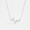 Wholesale Women's Jewelry 925 Sterling Silver Geometric Wave Heart Pendant Necklace With Electroplating Platinum 18K Gold