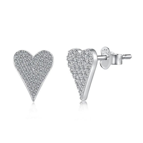 Wholesale Women's Jewelry Sterling Silver 925 Love Heart Water Drop Bell Inlaid Zircon Necklace Earrings Set