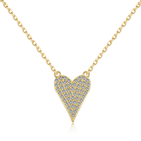 Wholesale Women's Jewelry Sterling Silver 925 Love Heart Water Drop Bell Inlaid Zircon Necklace Earrings Set