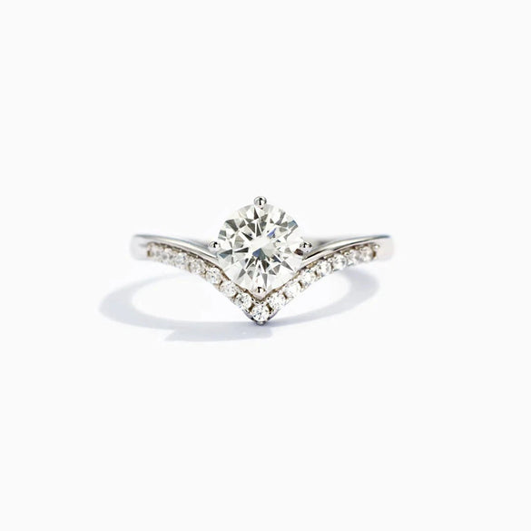 Wholesale Women's Jewelry 925 Sterling Silver Vshaped Crown Zircon Ring With Geometric Style And Electroplating Treatment