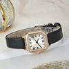Wholesale Women's Jewelry Suit Alloy Case Imitation Leather Strap Square Dial Pointer Roman Scale Design